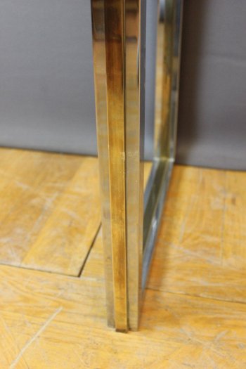 Console Chromée Et Dorée Par Roméo Rega Vers 1970