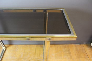 Console Chromée Et Dorée Par Roméo Rega Vers 1970