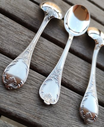 12 silver plated ice cream spoons model Marly Christofle silverware
