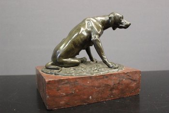 Chien De Chasse En Bronze XIX