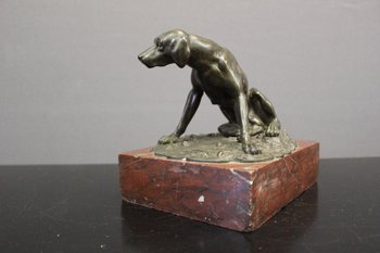 Chien De Chasse En Bronze XIX