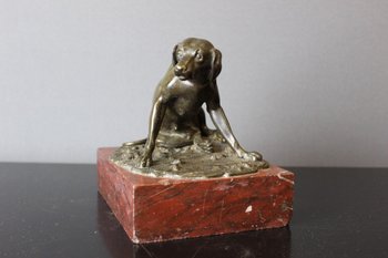 Chien De Chasse En Bronze XIX