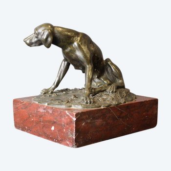 Chien De Chasse En Bronze XIX