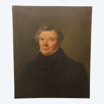 Portrait d'Homme de qualité , Huile Sur Toile , époque Restauration , XIX°. 