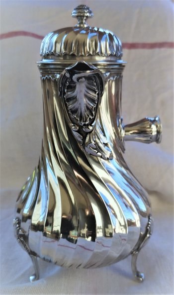 Solid silver jug / chocolate maker punch neck brace model dimensions "Tors"