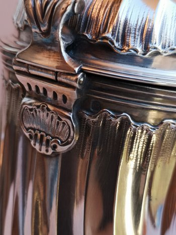 Solid silver jug / chocolate maker punch neck brace model dimensions "Tors"