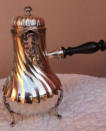Solid silver jug / chocolate maker punch neck brace model dimensions "Tors"