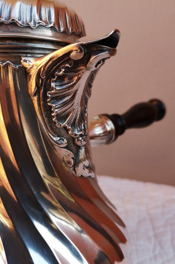 Solid silver jug / chocolate maker punch neck brace model dimensions "Tors"