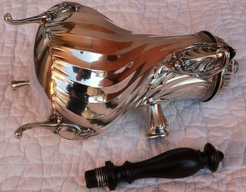 Solid silver jug / chocolate maker punch neck brace model dimensions "Tors"