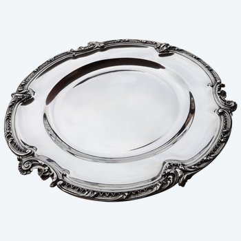 Round and hollow dish in solid silver neck brace Cailar Bayard (ref D 0097)