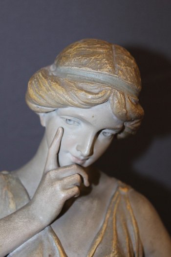 Terracotta policroma raffigurante una donna 1900 ca.