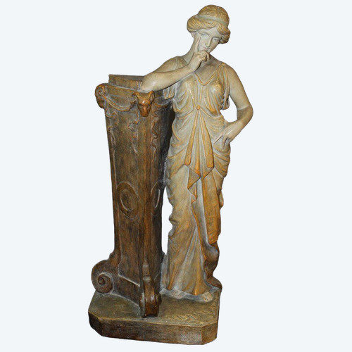 Terracotta policroma raffigurante una donna 1900 ca.