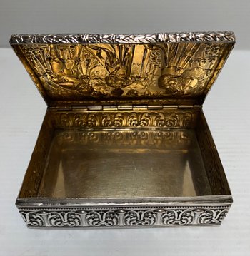 SOLID SILVER BOX XIXTH CENTURY