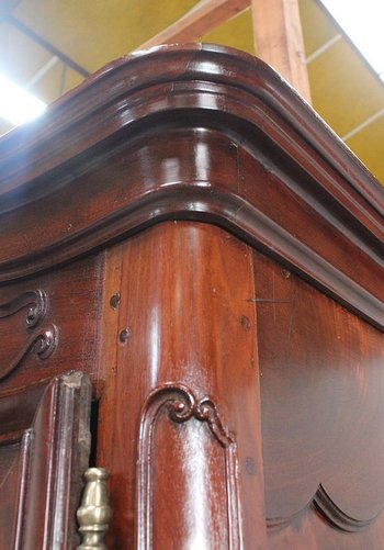 Exceptionnelle Armoire de Port, en Acajou de Cuba, région Nantaise - 1776