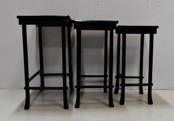 Tables Gigognes Chinoises en Noir laqué - XXe