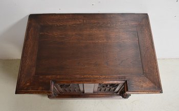 Piccola cassapanca da letto in rovere, stile rinascimentale - Fine XIX secolo