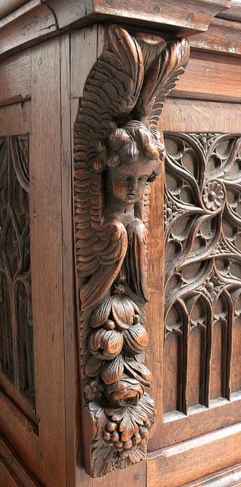 Piccola cassapanca da letto in rovere, stile rinascimentale - Fine XIX secolo