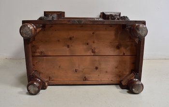 Piccola cassapanca da letto in rovere, stile rinascimentale - Fine XIX secolo