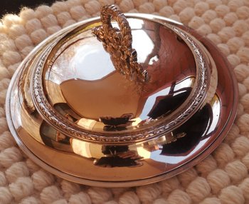 Vegetable dish in sterling silver punch neck brace Société Parisienne d'Orfèvrerie (ref D 0098BIS)