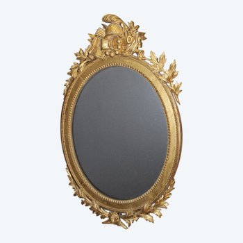 Miroir Louis XVI En Bois Doré Fin XVIII