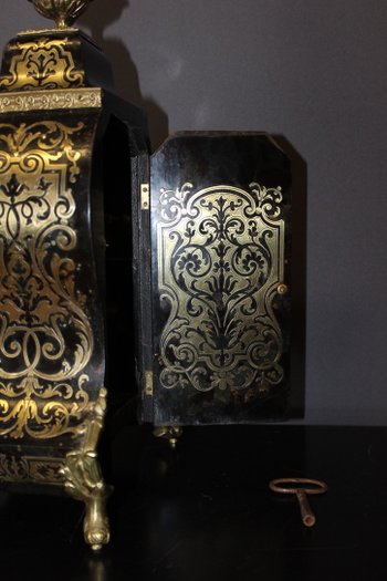 Cartel Louis XV In Tortoise Shell And Brass Marquetry Signed Lay About 1880