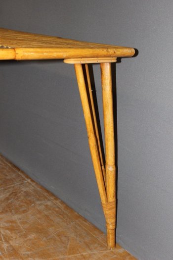 Rattan Table About 1950