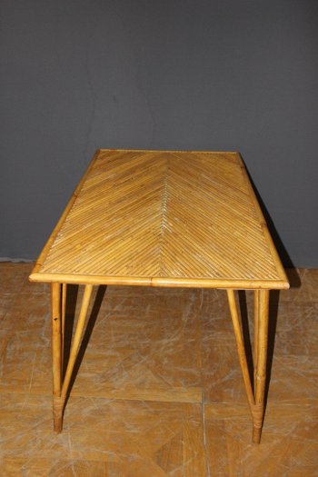 Rattan Table About 1950