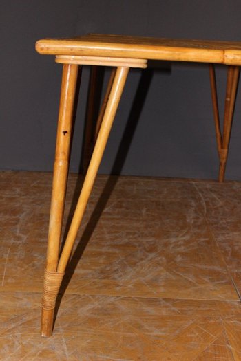 Rattan Table About 1950