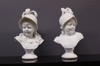 Pair Of Cookies Representing Helmeted Children