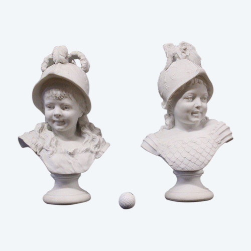 Pair Of Cookies Representing Helmeted Children