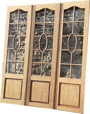 Trois Portes Vitrées Pour La Décoration Cloison Vitrée Dressing Bibliothèque Porte Ancienne