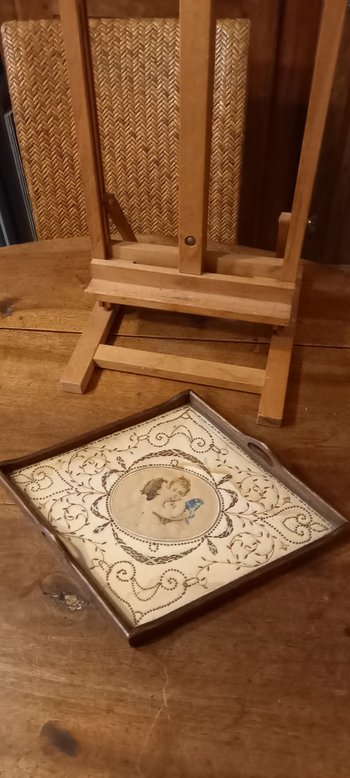 Broderie sur soie XIXeme