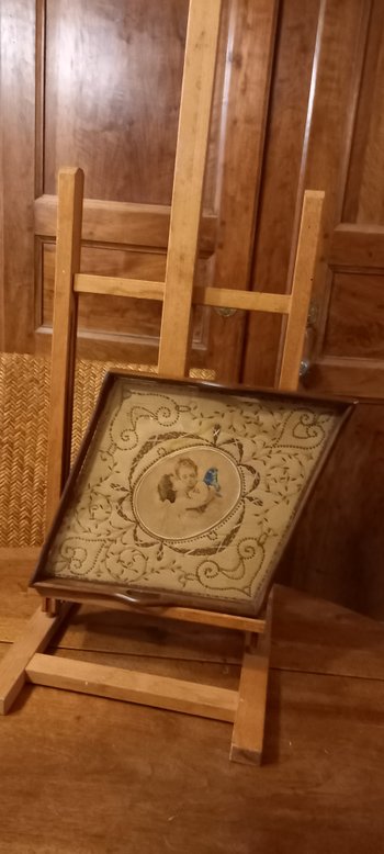 Broderie sur soie XIXeme