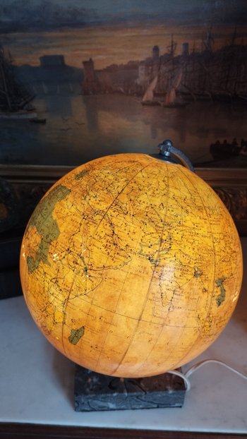 Glasglobus mit Licht circa 1950