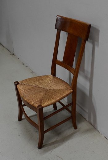 Chaise à Langer Paillée en Merisier, époque Directoire - 1ère partie du XIXe