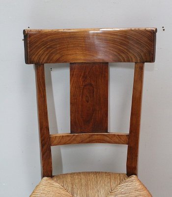 Chaise à Langer Paillée en Merisier, époque Directoire - 1ère partie du XIXe