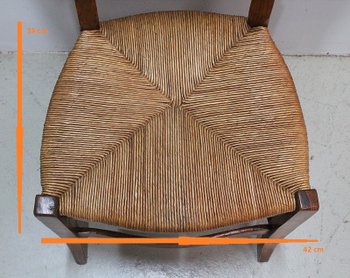Chaise à Langer Paillée en Merisier, époque Directoire - 1ère partie du XIXe