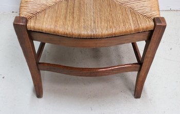 Chaise à Langer Paillée en Merisier, époque Directoire - 1ère partie du XIXe
