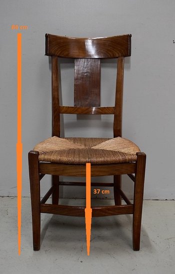 Chaise à Langer Paillée en Merisier, époque Directoire - 1ère partie du XIXe