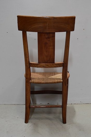 Chaise à Langer Paillée en Merisier, époque Directoire - 1ère partie du XIXe