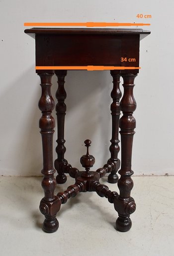 Small table in solid Walnut, Louis XIV style - 1st part of the XIXth century