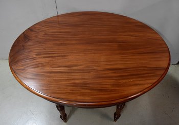 Table Ovale en Acajou massif, époque Louis-Philippe - Milieu XIXe