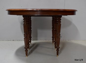 Table Ovale en Acajou massif, époque Louis-Philippe - Milieu XIXe