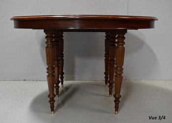 Table Ovale en Acajou massif, époque Louis-Philippe - Milieu XIXe