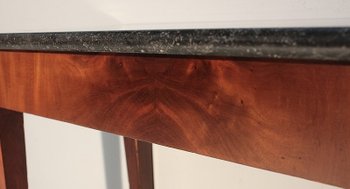 Petite Table Console en Placage de Ronce d'Acajou, goût Directoire - 1ère partie du XIXe