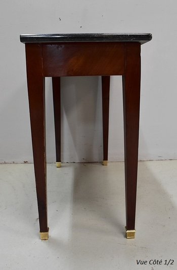 Petite Table Console en Placage de Ronce d'Acajou, goût Directoire - 1ère partie du XIXe