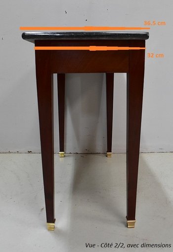 Petite Table Console en Placage de Ronce d'Acajou, goût Directoire - 1ère partie du XIXe