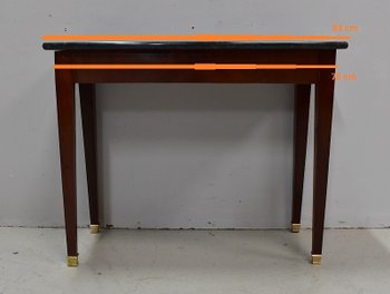Petite Table Console en Placage de Ronce d'Acajou, goût Directoire - 1ère partie du XIXe