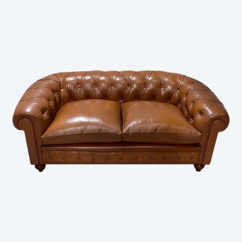 Divano Chesterfield in pelle - Fine XIX secolo