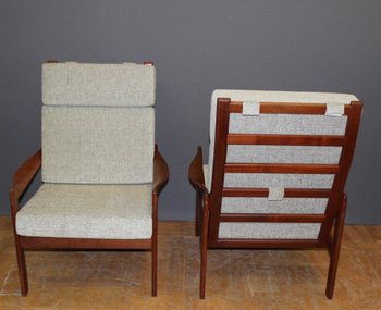 Coppia di poltrone danesi in teak, circa 1970